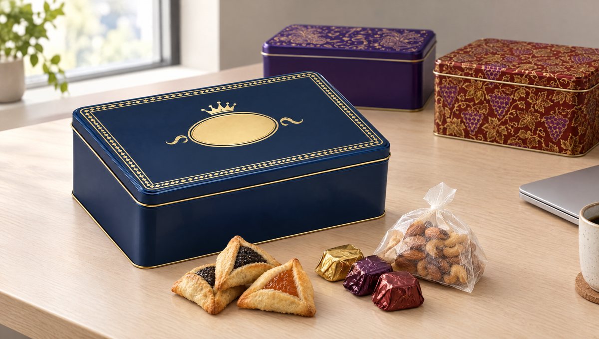 Corporate Mishloach Manot: Purim Gift Tins for Staff and Clients